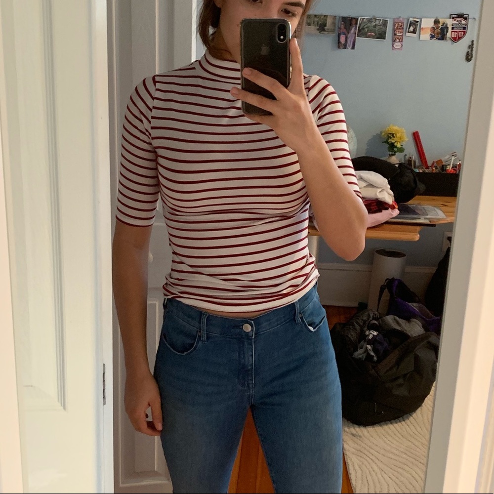 Red White Striped Tee